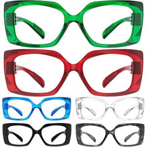 image:imageEyekepper 4Pack Reading Glasses Blue Light Blocking Stylish Computer Glasses Readers Women 106 Pack Mix Color
