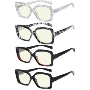 image:imageEyekepper 4Pack Reading Glasses Blue Light Blocking Stylish Computer Glasses Readers Women 175Blue Light Blockingb404 Pairs