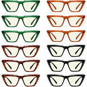 image:imageEyekepper 4pack Reading Glasses Blue Light Blocking Women Oversized Round Computer Readers 10012 Pack Mix  Uv2138