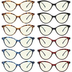 image:imageEyekepper 4pack Reading Glasses Blue Light Blocking Women Oversized Round Computer Readers 20012 Pack Mix  Uvr9112