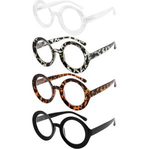 image:imageEyekepper 4pack Reading Glasses Blue Light Blocking Women Oversized Round Computer Readers 2004 Pack Mix Color