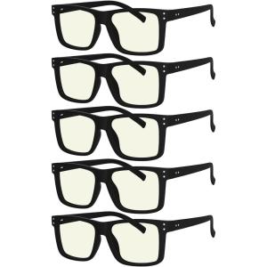 image:imageEyekepper 5pack Oversized Reading Glasses Blue Light Blocking Large Readers5 Pack Black