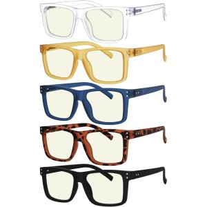 image:imageEyekepper 5pack Oversized Reading Glasses Blue Light Blocking Large ReadersBlue Light Blocking Reading Glasses