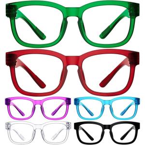 image:imageEyekepper Huge Metalless Reading Glasses with Screwless Spring Hinges 6 Pack Oversized Readers for Women 3006 Pack Mix Color  C