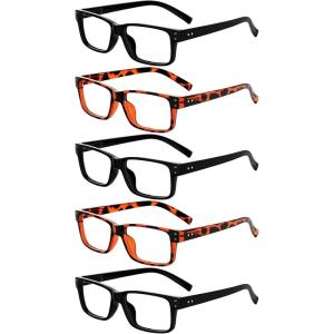 image:imageEyekepper 7pack Reading Glasses Blue Light Blocking for Men 3503 Black 2 Tortoise