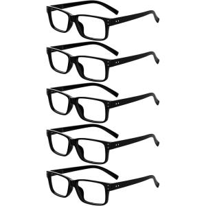 image:imageEyekepper 7pack Reading Glasses Blue Light Blocking for Men 350Black5pcs All Clear Lens