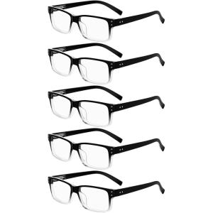 image:imageEyekepper 7pack Reading Glasses Blue Light Blocking for Men 350BlackClear5pcs All Clear Lens