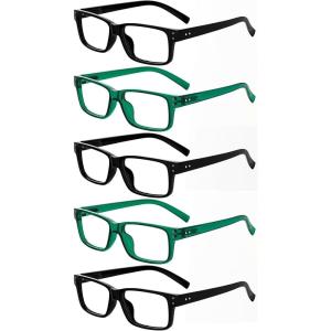 image:imageEyekepper 7pack Reading Glasses Blue Light Blocking for Men 1753 Black 2 Green