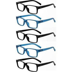 image:imageEyekepper 7pack Reading Glasses Blue Light Blocking for Men 2253 Black 2 Blue