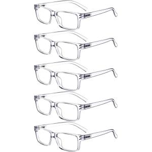 image:imageEyekepper 7pack Reading Glasses Blue Light Blocking for Men 275Transparent Frame5pcs All Clear Lens