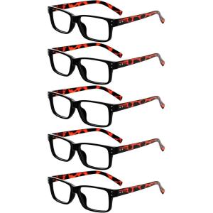 image:imageEyekepper 7pack Reading Glasses Blue Light Blocking for Men 400Demi Arm5pcs All Clear Lens