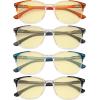 image:imageEyekepper 4 Pack Computer Reading Glasses for Women Blue Light Blocking Readers Yellow Tinted 150Blue Light Blockingb604 Pairs