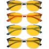 image:imageEyekepper 4 Pack Computer Reading Glasses for Women Blue Light Blocking Readers Yellow Tinted 150Blue Light Blockingb904 Pairs