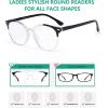 image:imageEyekepper 4pack Round Reading Glasses Blue Light Blocking Women Yellow Tinted 1504 Pairs Mix