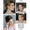 image:imageEyekepper 4pack Round Reading Glasses Blue Light Blocking Women Yellow Tinted 150Blue Light Blockingb404 Pairs