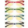 image:imageEyekepper 4pack Round Reading Glasses Blue Light Blocking Women Yellow Tinted 150Blue Light Blockingb604 Pairs