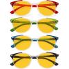 image:imageEyekepper 4pack Round Reading Glasses Blue Light Blocking Women Yellow Tinted 150Blue Light Blockingb904 Pairs