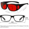 image:imageEyekepper Red Lens Blue Light Glasses MenFitover Blue Light Blocking Glasses Women Red Light Glasses Eye Protection  BlackRed Tinted1806black