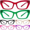 image:imageEyekepper 4 Pack Oversized Blue Light Filter Glasses Women Cat Eye Computer Reading Glasses Yellow Tinted 1506 Pack Mix Color R2516