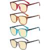 image:imageEyekepper Ladies Reading Glasses  4 Pack Large Square Readers for WomenBlue Light Blockingb604 Pairs