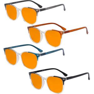 image:imageEyekepper 4 Pack Computer Reading Glasses for Women Blue Light Blocking Readers Yellow Tinted 150Blue Light Blockingb984 Pairs