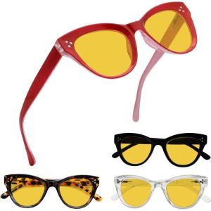 image:imageEyekepper 4 Pack Oversized Blue Light Filter Glasses Women Cat Eye Computer Reading Glasses Yellow Tinted 150Blue Light Blockingb904 Pairs