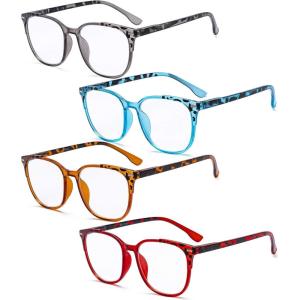 image:imageEyekepper Ladies Reading Glasses  4 Pack Large Square Readers for Women4 Pairs Mix