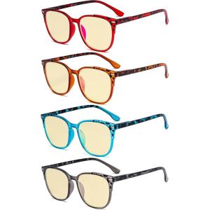 image:imageEyekepper Ladies Reading Glasses  4 Pack Large Square Readers for WomenBlue Light Blockingb604 Pairs