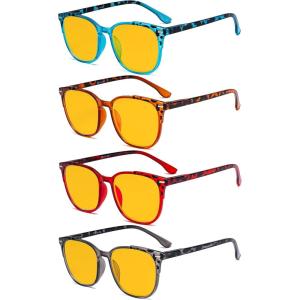 image:imageEyekepper Ladies Reading Glasses  4 Pack Large Square Readers for WomenBlue Light Blockingb904 Pairs