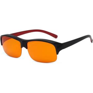 image:imageEyekepper Red Lens Blue Light Glasses MenFitover Blue Light Blocking Glasses Women Red Light Glasses Eye Protection  Black1801black Red100 Blue Light Blocking