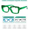 image:imageEyekepper 4 Pack Reading Glasses Blue Light Blocking Oversized Square Computer Readers 050TransparentRedPurple