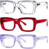 image:imageEyekepper 4 Pack Reading Glasses Blue Light Blocking Oversized Square Computer Readers 050TransparentRedPurple