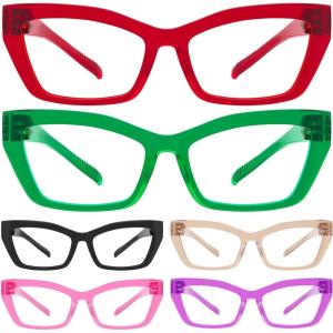 image:imageEyekepper 4 Pack Oversized Blue Light Filter Glasses Women Cat Eye Computer Eyeglasses 0006 Pack Mix Color R2516