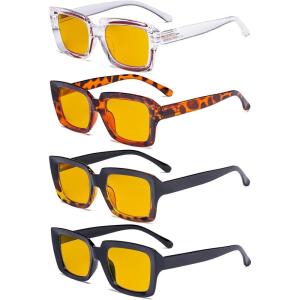 image:imageEyekepper 4 Pack Reading Glasses Blue Light Blocking Oversized Square Computer Readers 050Blue Light Blockingb904 Pairs