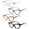 image:imageEyekepper 4Pack Progressive Multifocus Reading Glasses Blue Light Blocking for Women Cateye No Line Multifocal Readers4 Pack Mix Color