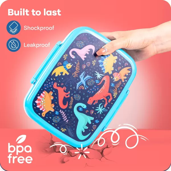 RUVALINO Bento Lunch Box for Kids, 5-Compartment Bento-Style Kids Lunch Box with Utensils, Leak-Proof, Dishwasher Safe, Pre-School Kid Daycare Lunches Snack Container for Ages 5 and up, Unicorn