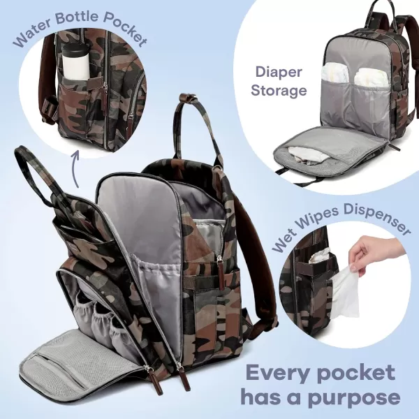 RUVALINO Diaper Bag Backpack - Multifunction Travel Back Pack Maternity Baby Changing Bags, Diaper Changing Totes, Large Capacity, Waterproof and Stylish, Baby Travel Essential, Gray