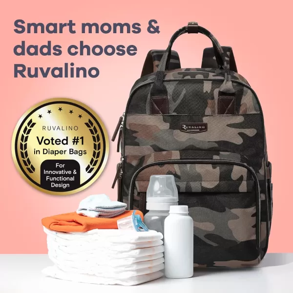 RUVALINO Diaper Bag Backpack - Multifunction Travel Back Pack Maternity Baby Changing Bags, Diaper Changing Totes, Large Capacity, Waterproof and Stylish, Baby Travel Essential, Gray