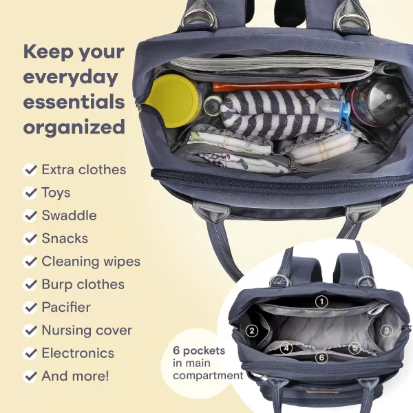 RUVALINO Diaper Bag Backpack - Multifunction Travel Back Pack Maternity Baby Changing Bags, Diaper Changing Totes, Large Capacity, Waterproof and Stylish, Baby Travel Essential, Gray