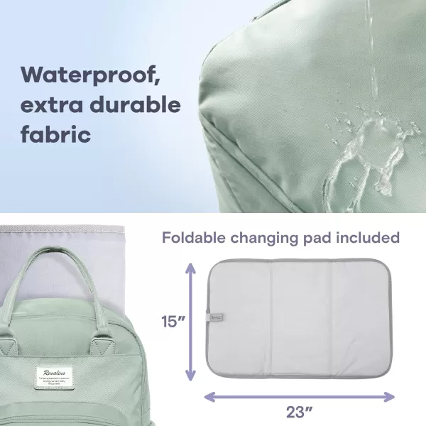 RUVALINO Diaper Bag Backpack - Multifunction Travel Back Pack Maternity Baby Changing Bags, Diaper Changing Totes, Large Capacity, Waterproof and Stylish, Baby Travel Essential, Gray