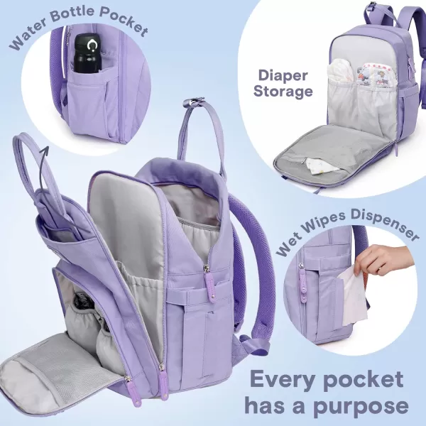 RUVALINO Diaper Bag Backpack - Multifunction Travel Back Pack Maternity Baby Changing Bags, Diaper Changing Totes, Large Capacity, Waterproof and Stylish, Baby Travel Essential, Gray