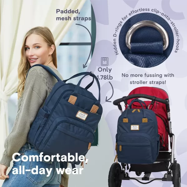 RUVALINO Diaper Bag Backpack - Multifunction Travel Back Pack Maternity Baby Changing Bags, Diaper Changing Totes, Large Capacity, Waterproof and Stylish, Baby Travel Essential, Gray