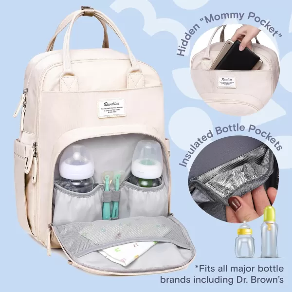 RUVALINO Diaper Bag Backpack - Multifunction Travel Back Pack Maternity Baby Changing Bags, Diaper Changing Totes, Large Capacity, Waterproof and Stylish, Baby Travel Essential, Gray