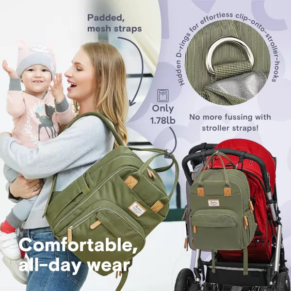 RUVALINO Diaper Bag Backpack - Multifunction Travel Back Pack Maternity Baby Changing Bags, Diaper Changing Totes, Large Capacity, Waterproof and Stylish, Baby Travel Essential, Gray