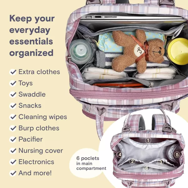 RUVALINO Diaper Bag Backpack - Multifunction Travel Back Pack Maternity Baby Changing Bags, Diaper Changing Totes, Large Capacity, Waterproof and Stylish, Baby Travel Essential, Gray