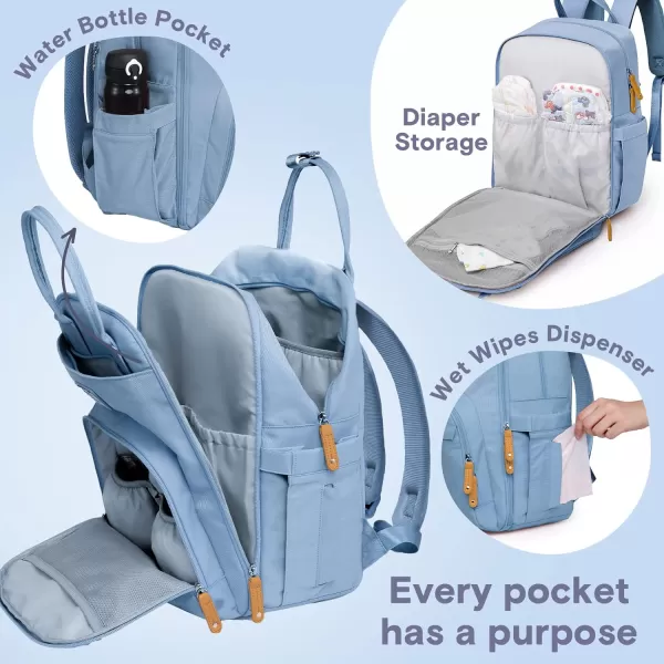 RUVALINO Diaper Bag Backpack - Multifunction Travel Back Pack Maternity Baby Changing Bags, Diaper Changing Totes, Large Capacity, Waterproof and Stylish, Baby Travel Essential, Gray