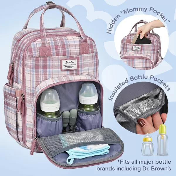 RUVALINO Diaper Bag Backpack - Multifunction Travel Back Pack Maternity Baby Changing Bags, Diaper Changing Totes, Large Capacity, Waterproof and Stylish, Baby Travel Essential, Gray