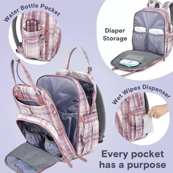 RUVALINO Diaper Bag Backpack - Multifunction Travel Back Pack Maternity Baby Changing Bags, Diaper Changing Totes, Large Capacity, Waterproof and Stylish, Baby Travel Essential, Gray