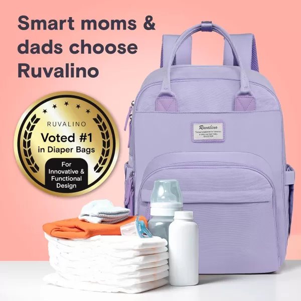 RUVALINO Diaper Bag Backpack - Multifunction Travel Back Pack Maternity Baby Changing Bags, Diaper Changing Totes, Large Capacity, Waterproof and Stylish, Baby Travel Essential, Gray