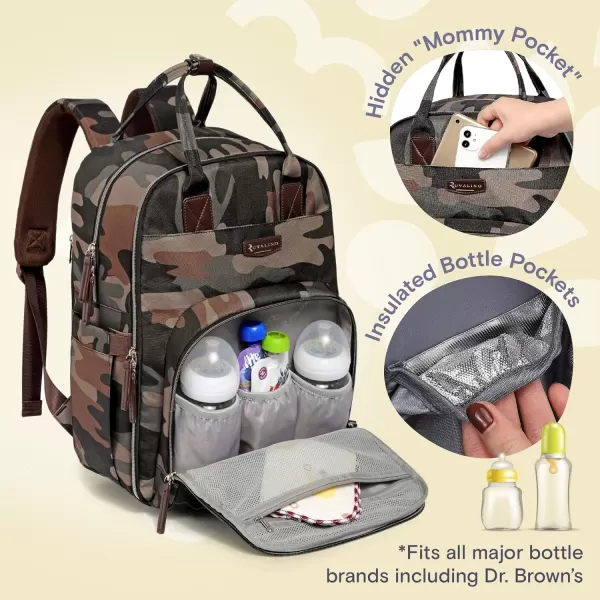 RUVALINO Diaper Bag Backpack - Multifunction Travel Back Pack Maternity Baby Changing Bags, Diaper Changing Totes, Large Capacity, Waterproof and Stylish, Baby Travel Essential, Gray